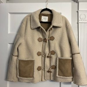 Anthropologie Sherpa/toggle button jacket Size 12